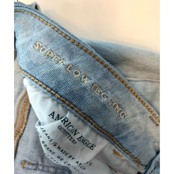 American Eagle Jeans Womens 8 Low Rise Distressed Super Stretch X Jegging Denim - Picture 6 of 10